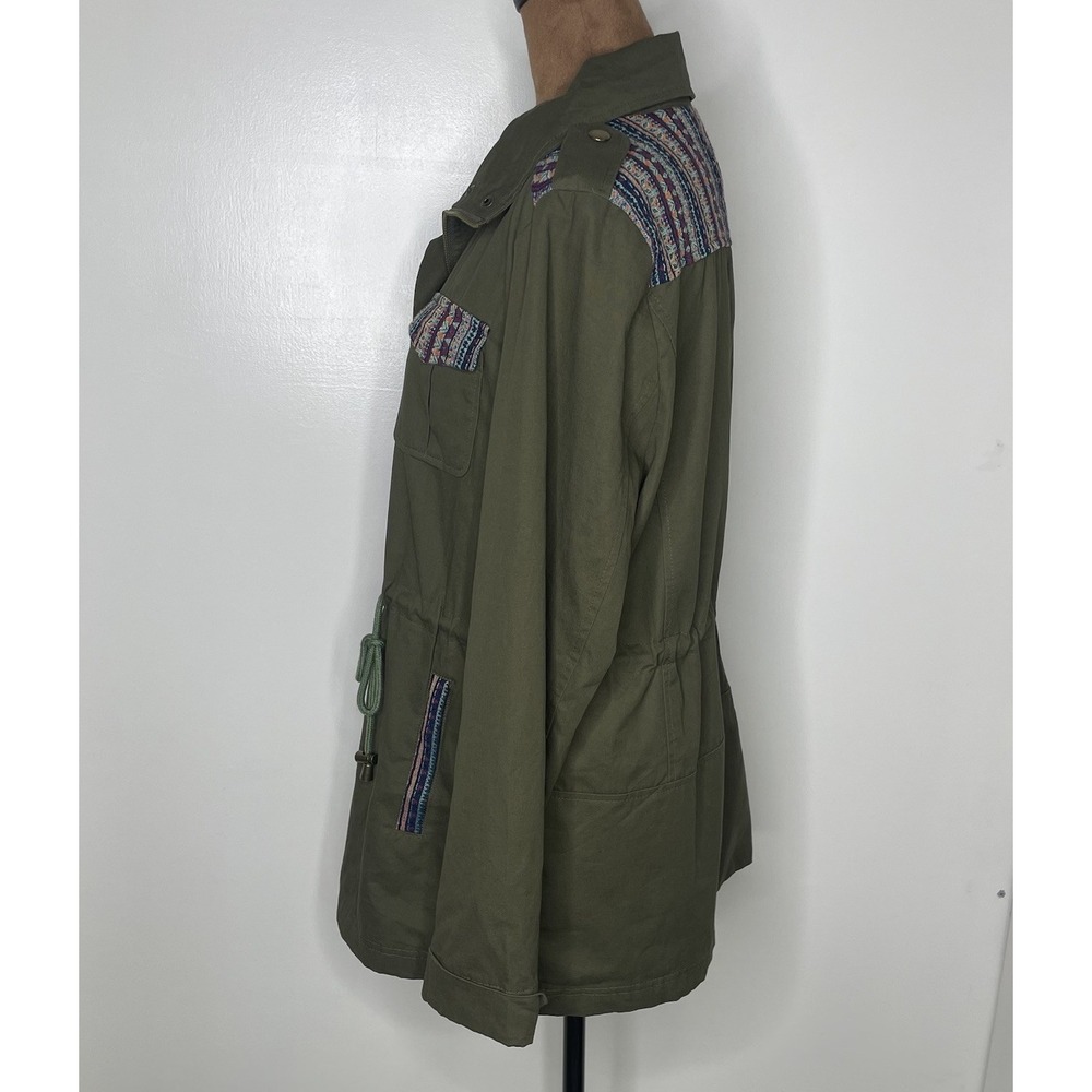 Crescent Anorak Jacket Military Cargo Jacket Olive Size L Embroidered Cotton NWT - Picture 5 of 13